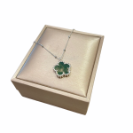 La Fleur Necklace, Green Moss Agate